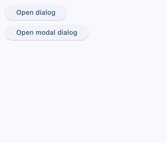 Modal and non-modal dialogs